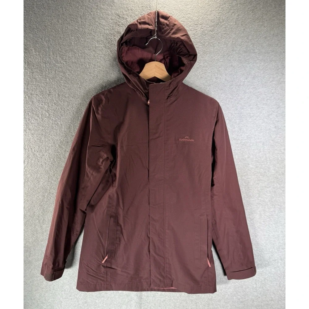 Kathmandu ngx2 Rain Jacket Youth 14 Burgundy Hooded Hiking Waterproof Coat